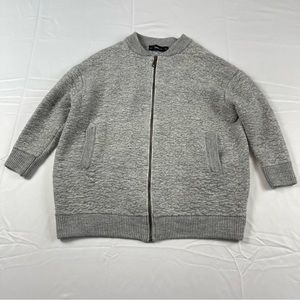 Zara Grey Knit Oversized Sweater Full Zip Sweater Women’s Size: Medium
